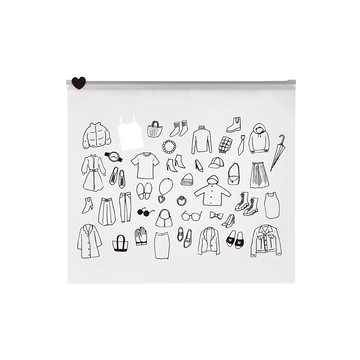 SHIMOYAMA 霜山pe印花收納袋 35 x 31cm 10入  透明黑  1組