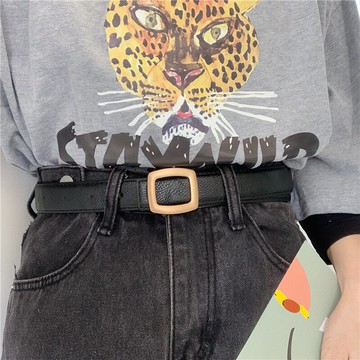 氣質荔枝紋單品韓國皮帶女CHIC學生牛仔褲簡約百搭復古暗扣腰帶潮