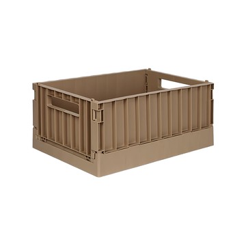 貨櫃折疊收納盒 18L 無蓋  外徑尺寸43 x 29.5 x 18.6cm  奶茶棕  1個