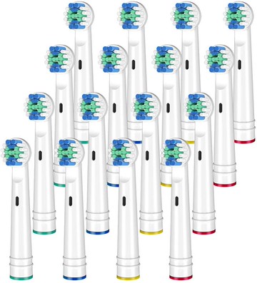 【日本代購】BRAUN 歐樂B 替換刷頭 電動牙刷 基礎刷頭 軟毛 最新型 去除牙垢 預防牙齦炎 附上色 16支裝