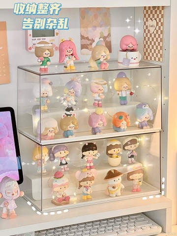盲盒收納展示架手辦展示柜娃娃公仔擺件桌面萌粒亞克力透明展示盒