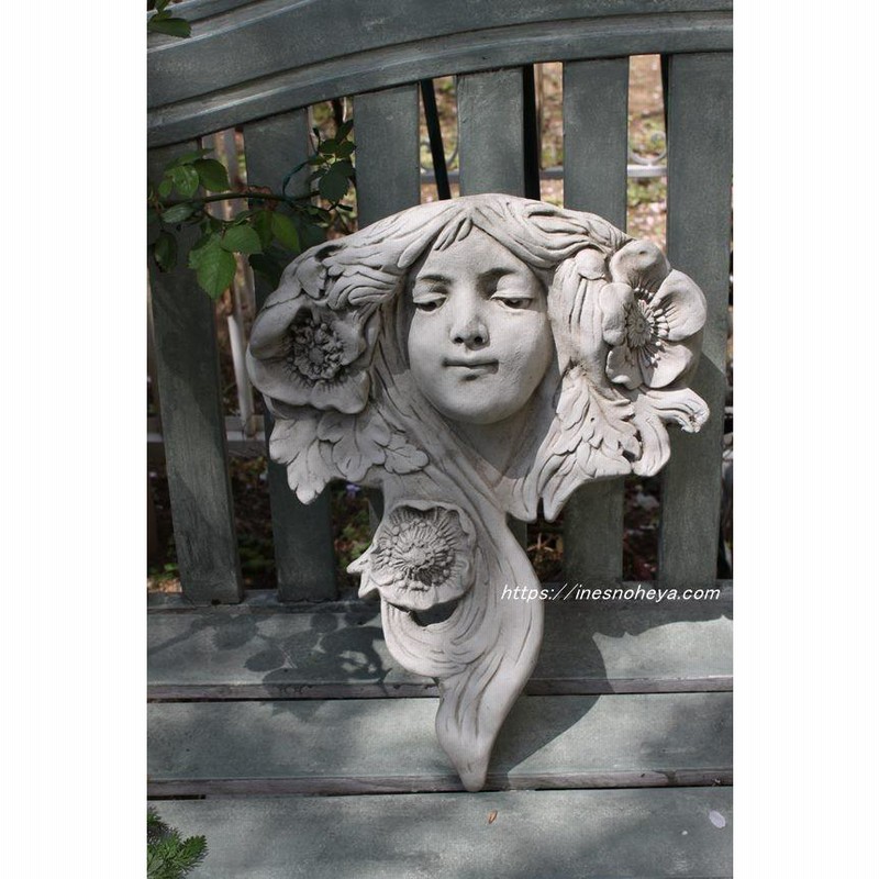 彫刻レリーフ花と少女 【公式通販】