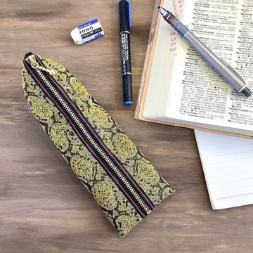 【金蛇紋】畳緣 四面錐形 筆袋 霧金 蛇紋 蟒蛇紋