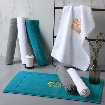 五星級酒店地巾加厚棉質浴室防滑地墊衛生間腳墊家用進門定制LOGO