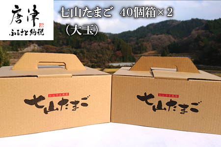 放し飼い！七山たまご 40個箱×2(合計80個) (大玉) 玉子 生卵 鶏卵 佐賀県唐津産