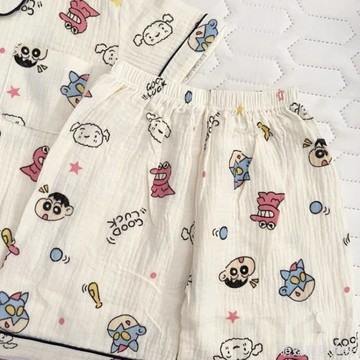 【萌娃寶貝】兒童夏季卡通图案睡衣 男孩居家服中大童女短袖空調服卡通薄款 日係兒童睡衣 透氣睡衣 可愛睡衣 兒童睡衣套裝