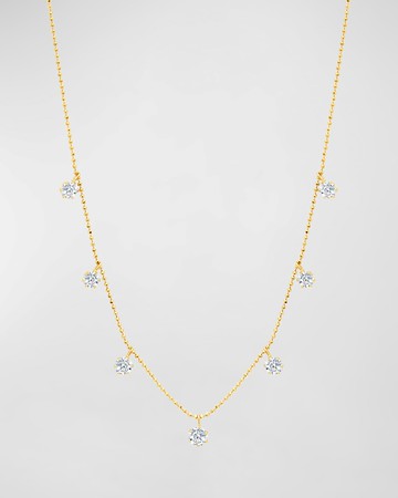 18K Medium Gold Floating Diamond Necklace