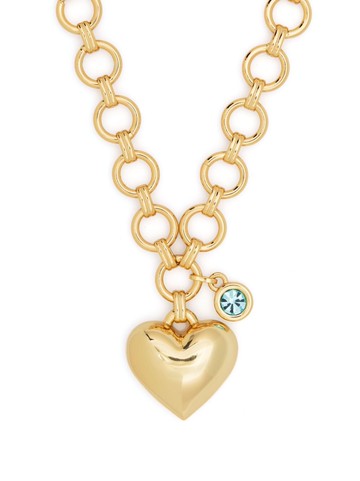 Maje - heart-pendant necklace - women - glass/Brass - One Size - Gold