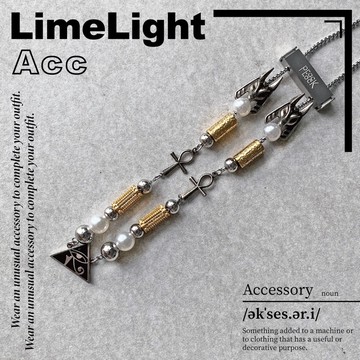 ☆LimeLight☆ PEACCOK 金字塔 荷魯斯之眼 阿努比斯 珍珠 串珠 可調節 飾品 鈦鋼 項鍊 老錢風