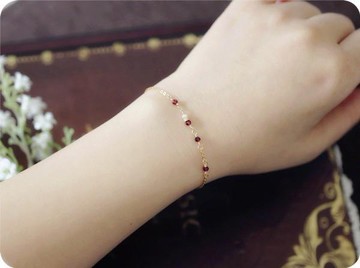 原創 柘榴石與珍珠 編織手鍊｜1月誕生石｜亦可疊戴