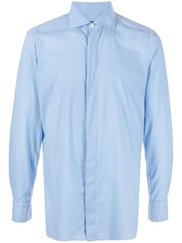Finamore 1925 Napoli - long-sleeve cotton shirt - men - Cotton - 41 - Blue