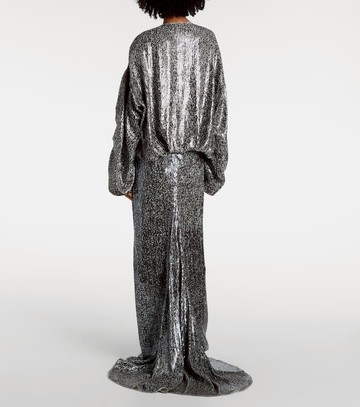 Dries Van Noten Sequined gathered blouse