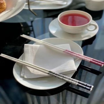 時尚D家迪O家陶瓷筷子中式家用防霉防潮防滑抗菌高檔骨瓷筷子 h802