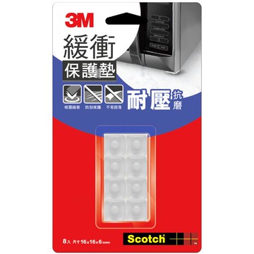 3M 透明方型緩衝保護墊 8入