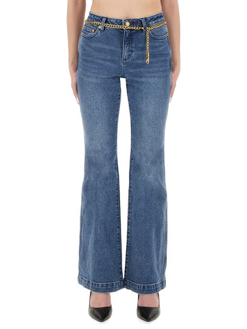 michael by michael kors flared jeans with belt