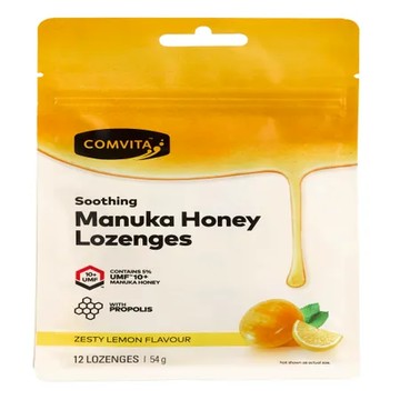 Comvita 康維他 麥蘆卡蜂蜜潤喉糖（檸檬口味）(12粒隨身包)