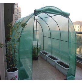 【小型溫室-圓頂-綠色6米雙門-600*200*200cm-1套/組】溫室暖房花房罩 陽臺菜園屋頂種菜保溫棚-5101013