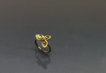 線條系列-水滴設計黃銅戒