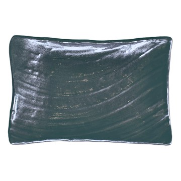 天目黑水紋長角皿 - 日本製，長: 26.5cm / 寬: 18.4cm，材質: 瓷  黑水紋  長26.5 x 寬18.4cm  1個