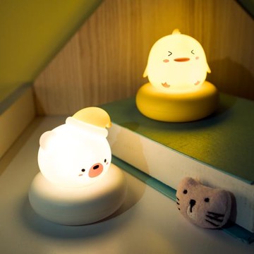 新款USB充電萌寵伴睡燈拍拍小夜燈LED可愛卡通氛圍燈