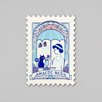 Obiwan 郵票造型明信片 雨聲蘇打