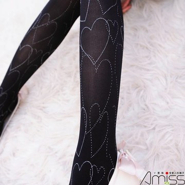 【Amiss】狠腳色‧經典印花-燙銀滿版桃心(A132-48)
