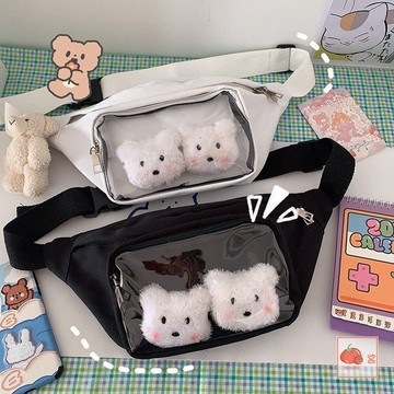 Bag House👜 ins百搭學生日係純色痛包女斜挎腰包娃包休閒潮森係韓版chic胸包