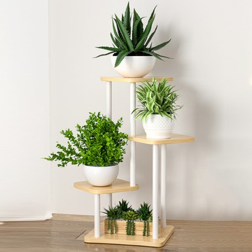 MOSTER 優質時尚客廳盆栽置物架  3層  木白色