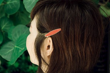 #職人手縫 皮革髮飾-細葉 牛巴戈 二入 / W3-016 / 成品