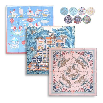 Hermes 愛馬仕 雙面用 90cm真絲披肩/方巾(多色選)