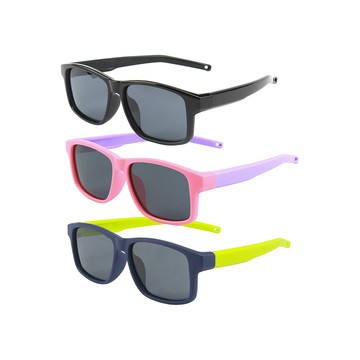 ALEGANT 兒童輕量彈性太陽眼鏡/UV400方框偏光墨鏡-多款可選