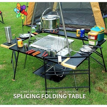 Baby童衣 戶外拼接燒烤桌 多功能拼裝桌 多人收納大桌  11425