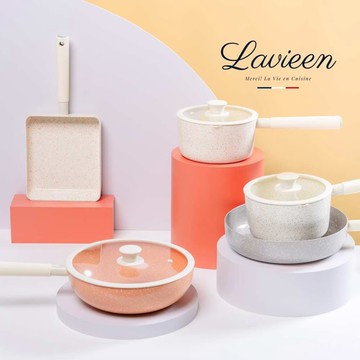 【Korea King】La Vie En 法式優雅天然陶瓷不沾鍋 4鍋7件組