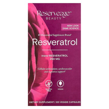 Reserveage Beauty, 白藜蘆醇，120 粒素食膠囊