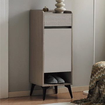 文創集 艾斯格1.3尺單門單抽雙色鞋櫃-48x32x103cm免組