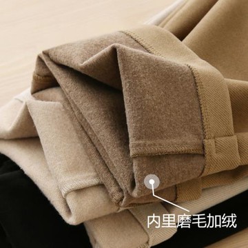 顯瘦效果滿級！磨毛加厚~高腰休閑西裝毛呢褲九分女煙管褲秋冬季