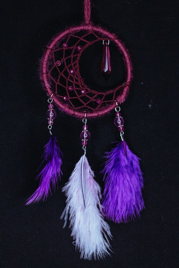 純手工捕夢網 Handmade Dreamcatcher－【月亮－深紫】