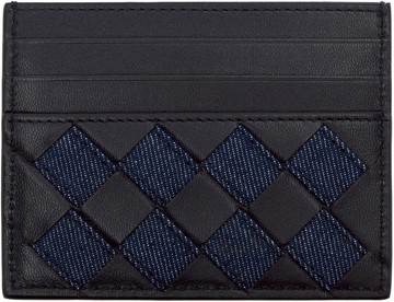 Bottega Veneta 海军蓝 & 蓝色 Intrecciato 卡包