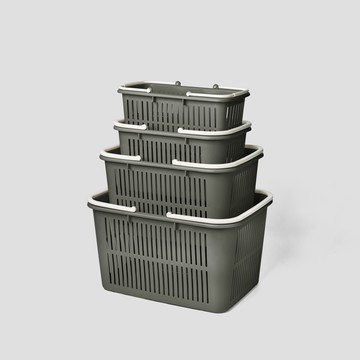 GINII 多功能質感方形提籃 多尺寸 4入組 莫蘭迪綠