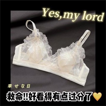 極夜精靈 性感法式內衣少女大胸顯小夏季超薄款蕾絲無鋼圈文胸罩