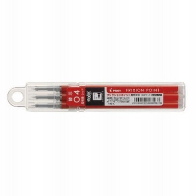 パイロット フリクションポイントノック０４　替芯　０．４ｍｍ　レッド　３本セット LFPKRF30S4-3R