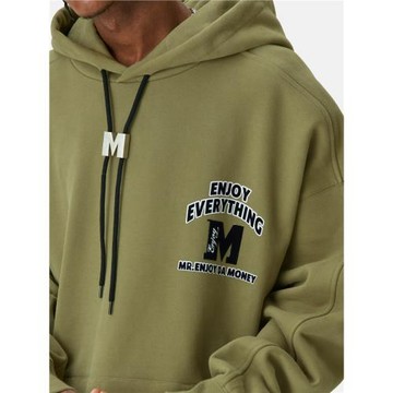 MEDM潮牌M扣拉繩字母印花美式連帽衛衣男春秋款寬松oversize帽衫