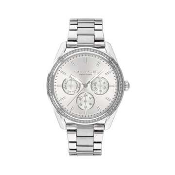 【Coach】Preston紐約璀燦晶鑽優雅時尚腕錶-質感銀/CO14503265