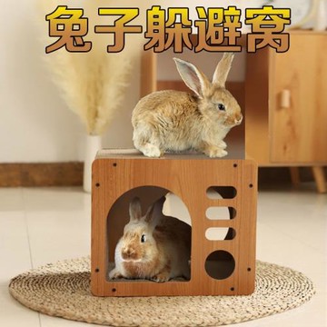 兔子抓板兔窩一體耐磨爪子侏儒垂耳多功能瓦楞紙立式寵物玩具用品