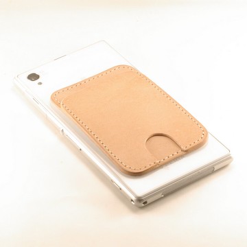 簡約植鞣卡套 原色 背貼手機-客製化烙印-Mark Honor【全壘打跨店最高20%點數回饋】