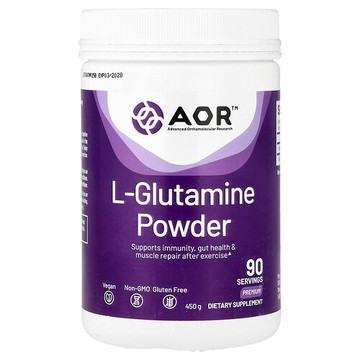 Advanced Orthomolecular Research AOR, L-谷氨醯胺粉，優質，5000 毫克，450 克