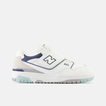 New Balance [PHB550WA] 中童 復古鞋 經典 NB 550 休閒 M楦 魔鬼氈 皮革 簡約 白灰藍