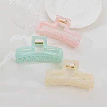 KALAIFU琥珀果凍怪手夾-流線方形-多款任選