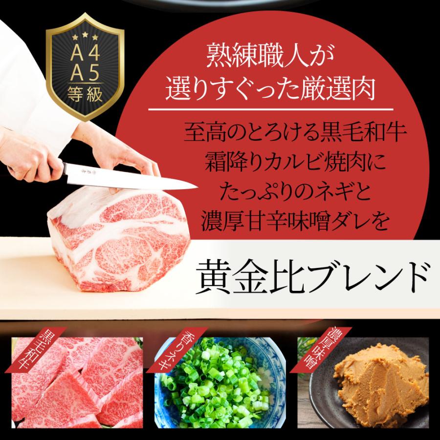 A4,A5等級 特選 黒毛和牛 カルビ焼肉 250g  ねぎまみれ 旨辛味噌ダレ ギフトボックス付 牛肉 肉 お歳暮 ギフト 食品 お祝い  霜降り 贅沢 黒毛 和牛