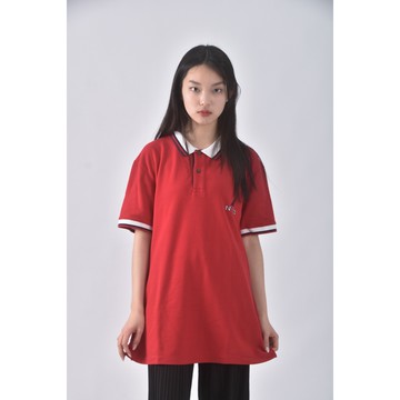 (L) nautica運動棉質紅色短袖上衣二手衣